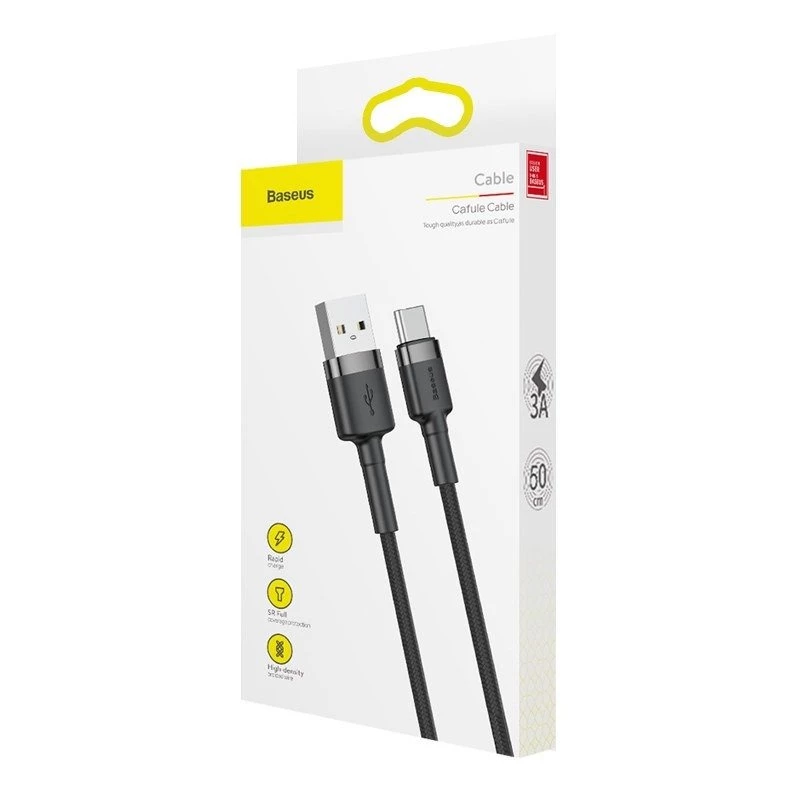 Baseus Cafule USB-A auf USB-C Kabel 0,5m Grau+Schwarz