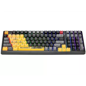 A4Tech Bloody S98 Sports Lime Mechanische Tastatur, BLMS Red Plus Switches, 98-Tasten Kompakt, RGB-Hintergrundbeleuchtung, USB-C abnehmbar