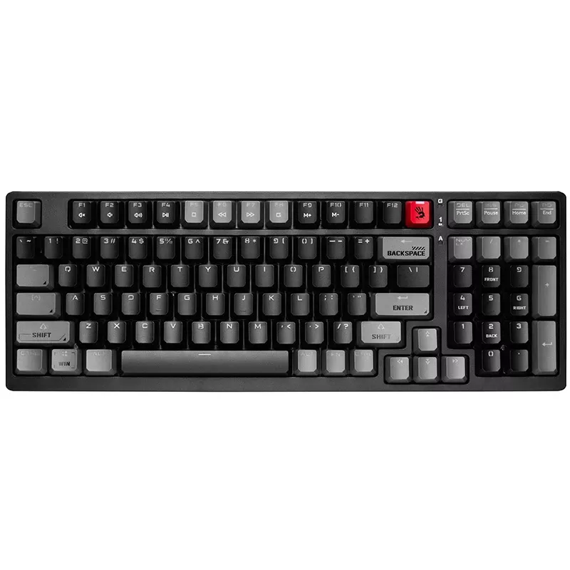 A4Tech Bloody S98 Sports Lime Mechanische Tastatur, BLMS Red Plus Switches, 98-Tasten Kompakt, RGB-Hintergrundbeleuchtung, USB-C abnehmbar