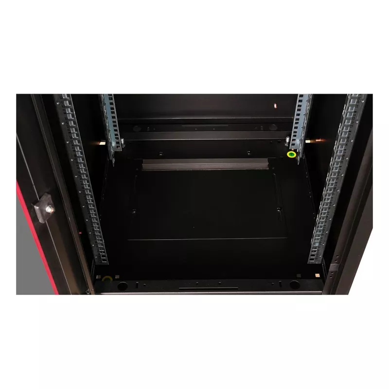ROLINE 19-Zoll Netzwerkschrank Pro 22U, 600x600 mm (BxT), Glastür, Schwarz