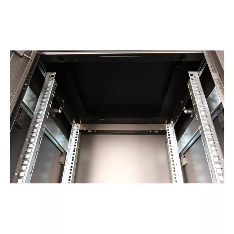 ROLINE 19-Zoll Netzwerkschrank Pro 22U, 600x600 mm (BxT), Glastür, Schwarz