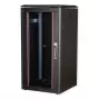 ROLINE 19-Zoll Netzwerkschrank Pro 22U, 600x600 mm (BxT), Glastür, Schwarz