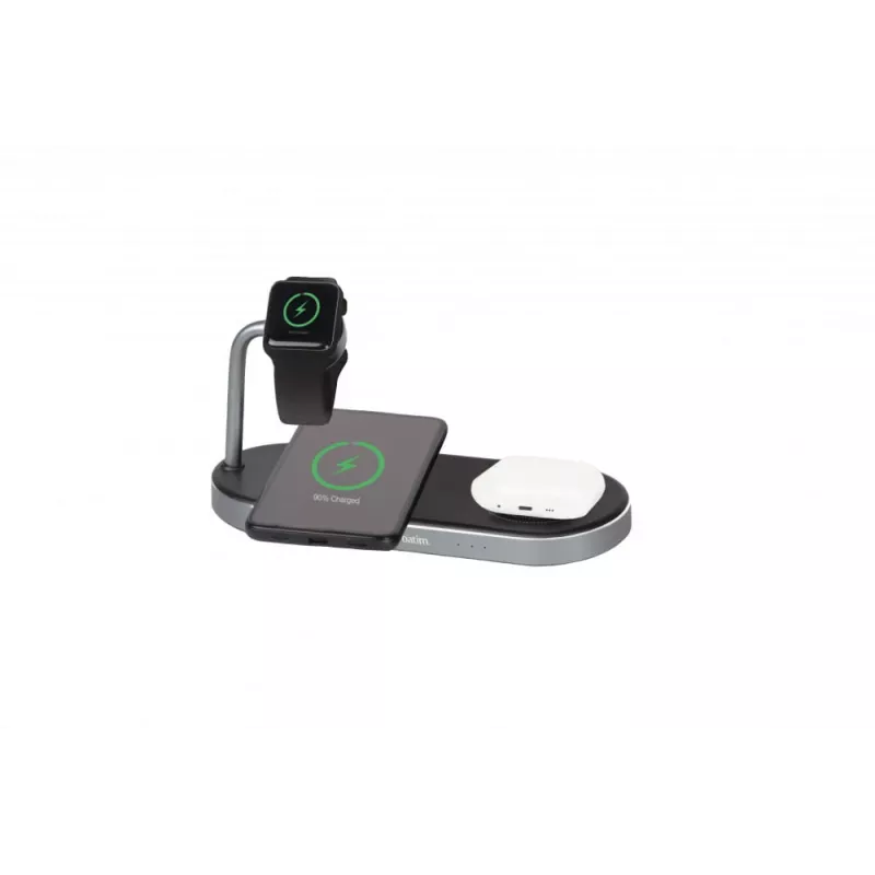Verbatim 3-in-1 Wireless Charging Station mit AC-Netzteil - Schwarz