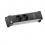 Bachmann Power Frame Tisch-Strommodul 2x Schuko USB-A USB-C 22W 0,2m GST18 Silber