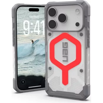 URBAN ARMOR GEAR UAG Pathfinder MagSafe Case & Detachable Lanyard Bundle für Apple iPhone 17 Pro - Active Lava (Transparent Red) & Black/Graphite