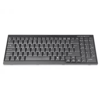 DIGITUS Tastatur für TFT-Konsolen, türkisches Layout, Schwarz, Kabelgebunden