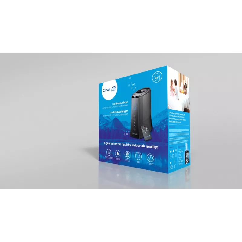 Clean Air Optima CA-603 Ultraschall-Luftbefeuchter mit Ionisator, 5,5 l, Kalt- & Warmnebel, bis 60 m², digitales Touchpanel, Fernbedienung, Wi-Fi-App