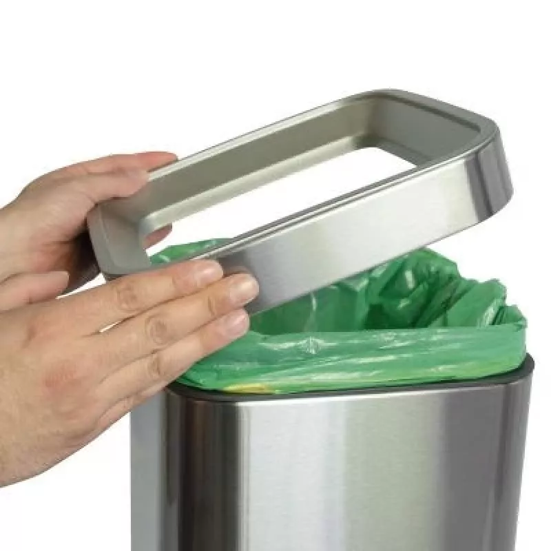 MAULprime 25L Edelstahl-Abfalleimer mit offenem Deckel