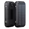 PowerNeed S20000Q 20000mAh Outdoor Solar Power Bank mit kabellosem Laden, QC3.0 & PD 20W, Schwarz