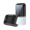 PowerNeed S20000Q 20000mAh Outdoor Solar Power Bank mit kabellosem Laden, QC3.0 & PD 20W, Schwarz