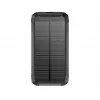 PowerNeed S20000Q 20000mAh Outdoor Solar Power Bank mit kabellosem Laden, QC3.0 & PD 20W, Schwarz