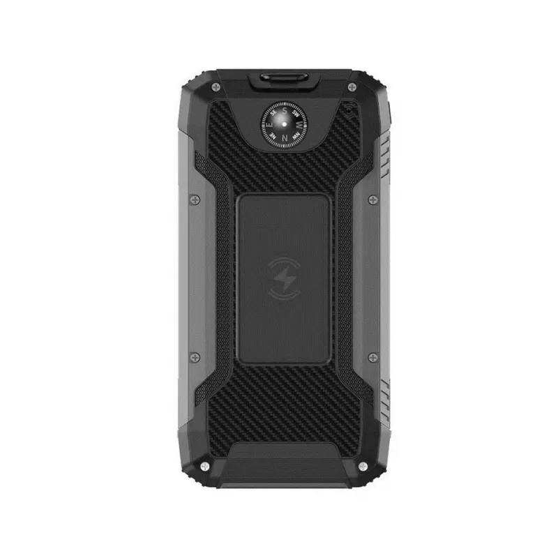 PowerNeed S20000Q 20000mAh Outdoor Solar Power Bank mit kabellosem Laden, QC3.0 & PD 20W, Schwarz
