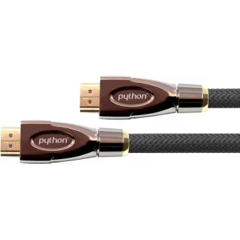 GOOD CONNECTIONS Python HDMI 2.0 Kabel 5,0m Schwarz - HDMI Stecker auf HDMI Stecker, 4K@60Hz, 24K Gold beschichtet, OFC, Nylon geflochten (GC-M0019)
