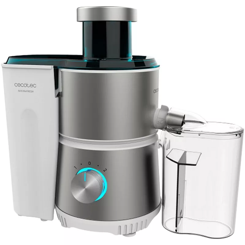 Cecotec Juice&Fresh 400 Titan White Zentrifugalentsafter, 400 W, 2 Geschwindigkeiten, Edelstahlfilter, 1,2 L Tresterbehälter, Weiß