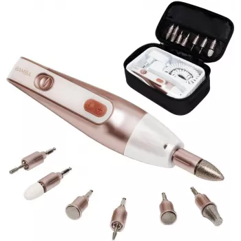 Cecotec PinkyCare 700 Perfect Nails Elektrisches Maniküre- und Pediküre-Set, Nagelbohrer, 7 Aufsätze, 2 Geschwindigkeiten, wiederaufladbar, Pink/Weiß
