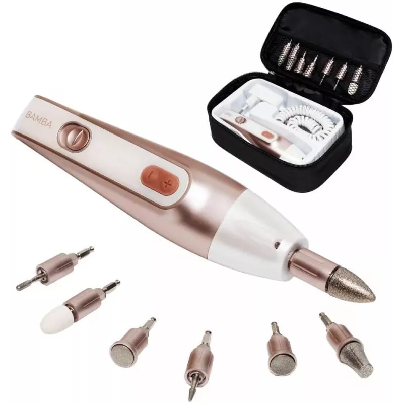 Cecotec PinkyCare 700 Perfect Nails Elektrisches Maniküre- und Pediküre-Set, Nagelbohrer, 7 Aufsätze, 2 Geschwindigkeiten, wiederaufladbar, Pink/Weiß