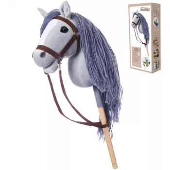 TOOTINY Steckenpferd Hobby Horse A3 HOPPIHORSE aus Plüsch, grau