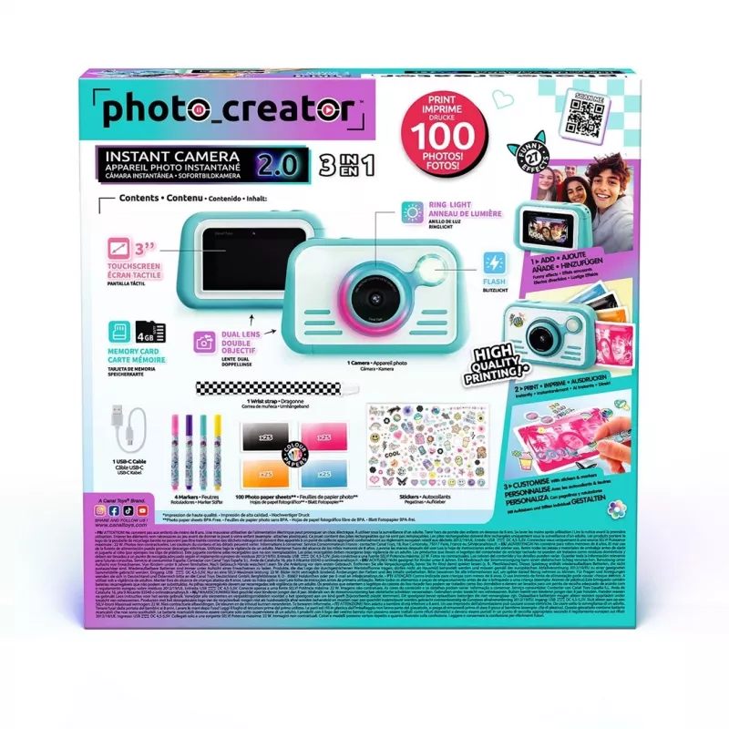 CANAL TOYS PHOTO CREATOR Sofortbildkamera mit Farbfotopapier