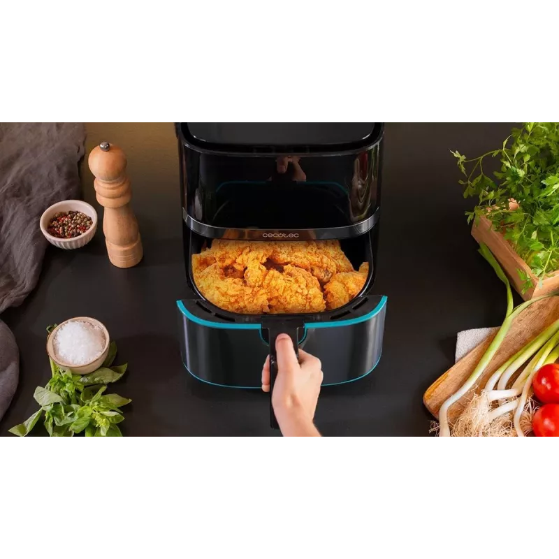 Cecotec Cecofry Full InoxBlack 5500 Pro Heißluftfritteuse, 1700 W, 5,5 L, Schwarz/Edelstahl
