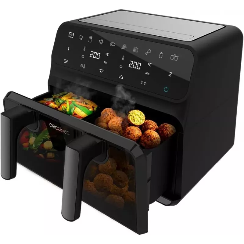 Cecotec Doppel-Heißluftfritteuse Cecofry Advance 9000 Window 2200 W 9 L Schwarz