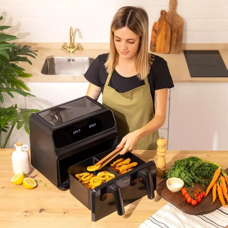 Cecotec Doppel-Heißluftfritteuse Cecofry Advance 9000 Window 2200 W 9 L Schwarz