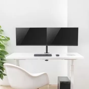 Maclean MC-884 Einzelmonitor-Tischhalterung für 17-32 inch Bildschirme, Schwarz, Gasfeder, USB 3.0