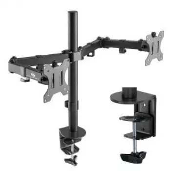 Maclean MC-884 Einzelmonitor-Tischhalterung für 17-32 inch Bildschirme, Schwarz, Gasfeder, USB 3.0