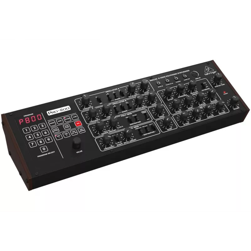 Behringer PRO-800 Analog-Synthesizer – 8-stimmiges Desktop-Modul mit 16 VCOs, Arpeggiator und Poly Chain