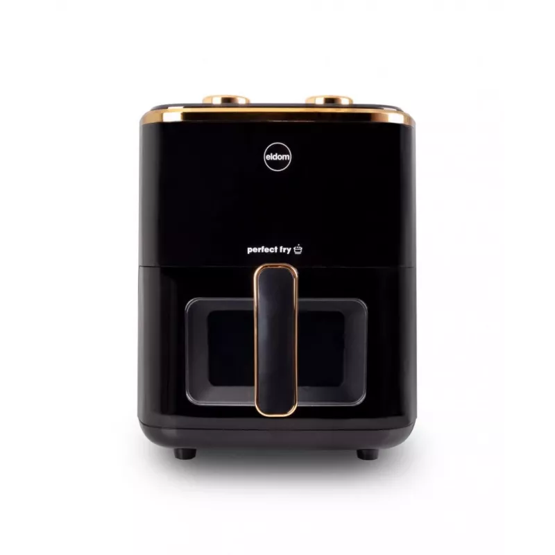 ELDOM FRITTA Fettfreie Fritteuse 5,0 L Einstellbare Temp. Timer 1500 W Einzeln 5 L Standalone Heißluftfritteuse Schwarz