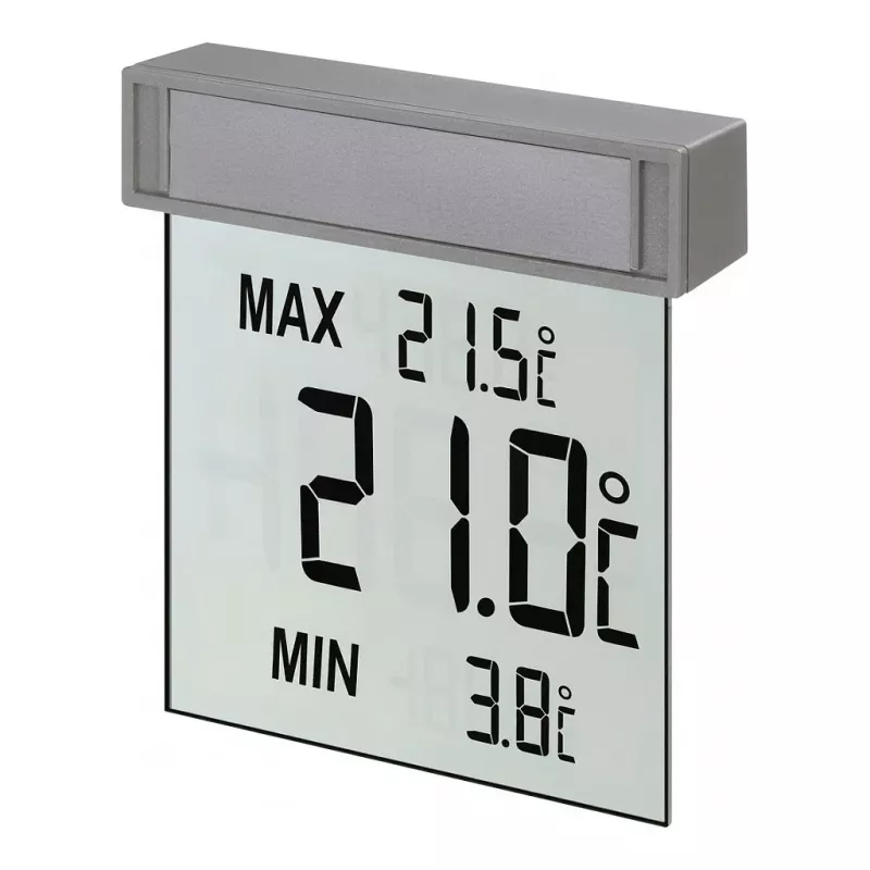 TFA Vision Digitales Fensterthermometer Silber/Grau (30.1025)