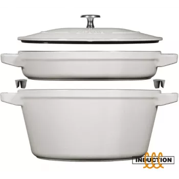 Staub La Cocotte Runder Gusseisen-Bräter Auflaufform 24 cm 3,8 L Schwarz
