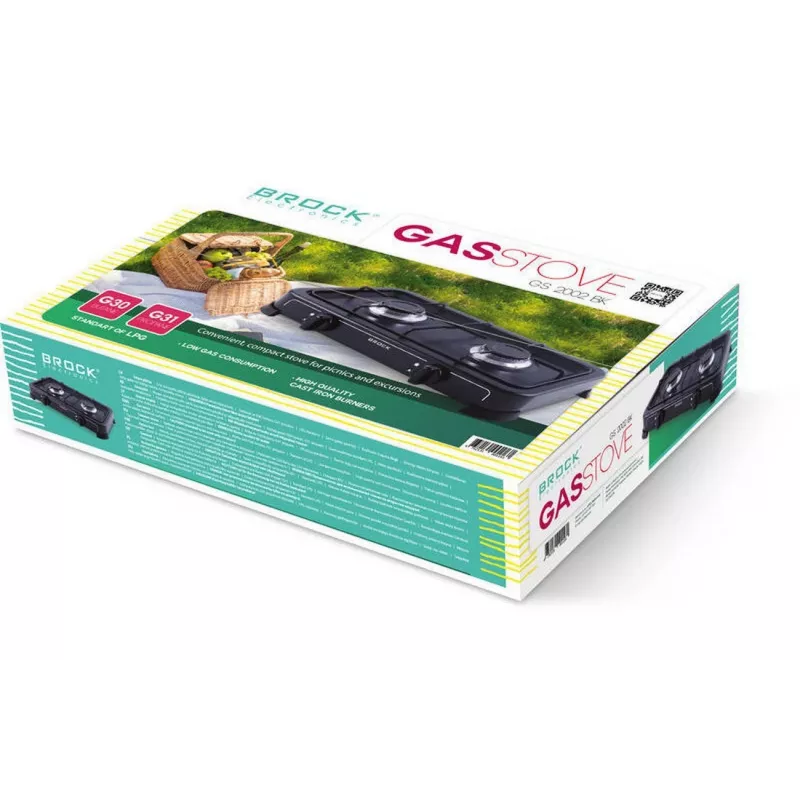 Brock GS 2002 BK Tragbarer Gaskocher - Schwarz