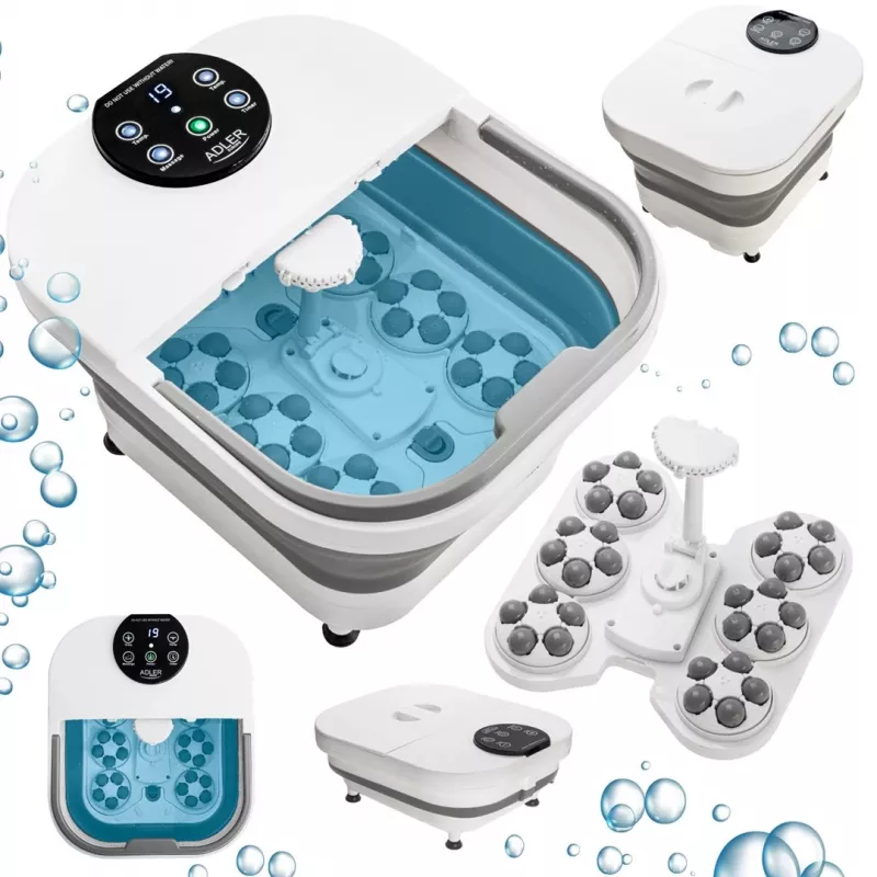 ADLER AD 2182 Fuß-Hydromassagegerät mit Blasen, Vibration, Infrarot und Rollen