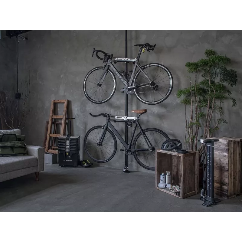 Topeak Dual-Touch Fahrradständer von Boden bis Decke für 2 Fahrräder, Schwarz/Silber