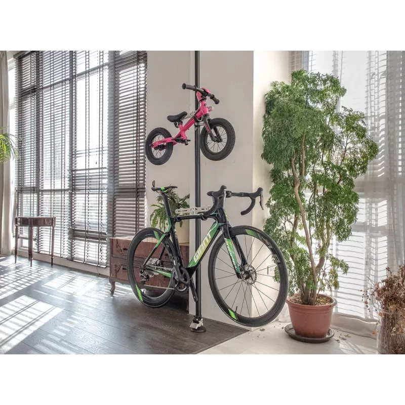 Topeak Dual-Touch Fahrradständer von Boden bis Decke für 2 Fahrräder, Schwarz/Silber