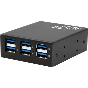Exsys USB 3.2 Gen 1 Hub mit 15kV ESD-Schutz, DIN-Schienenmontage, 6-Port (EX-11246HMS)