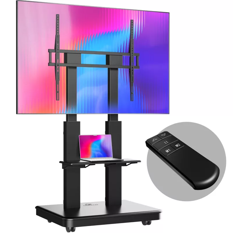 ONKRON TS2811E-B Mobiler TV-Ständer für 50-120 Zoll Bildschirme, Schwarz