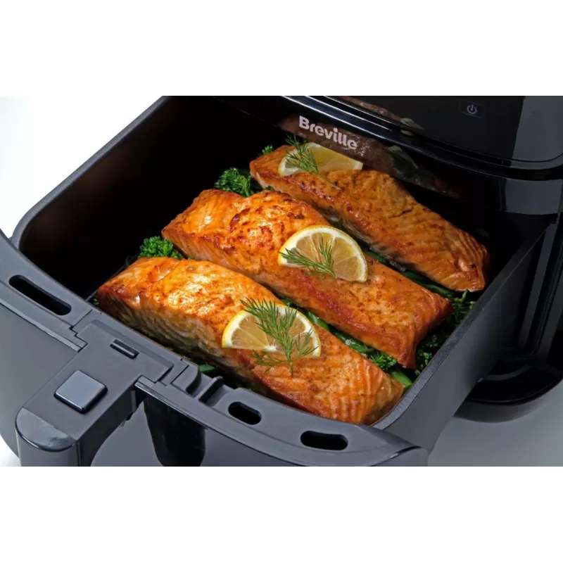 Breville VDF133X Ölfreier Dampf-Heißluftfritteuse, 7L, 1700W, Schwarz/Silber