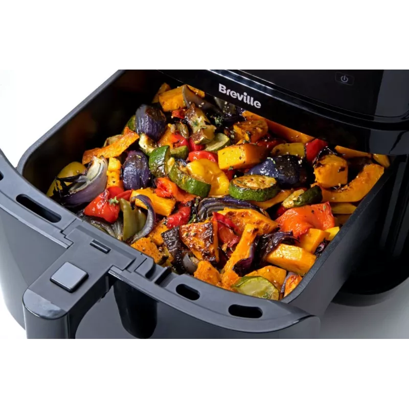 Breville VDF133X Ölfreier Dampf-Heißluftfritteuse, 7L, 1700W, Schwarz/Silber