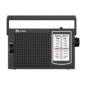ELTRA Radio IZA-5 Schwarz Tragbares FM-Radio mit AM LW Bändern, AUX-Eingang, Batterie-/Netzbetrieb