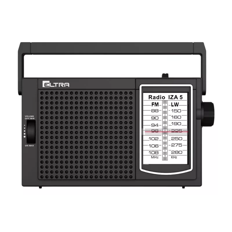 ELTRA Radio IZA-5 Schwarz Tragbares FM-Radio mit AM LW Bändern, AUX-Eingang, Batterie-/Netzbetrieb