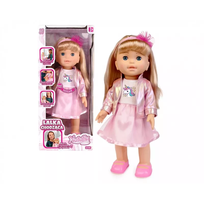 ARTYK Lauflernpuppe Natalia 40 cm Interaktive Puppe spricht singt läuft