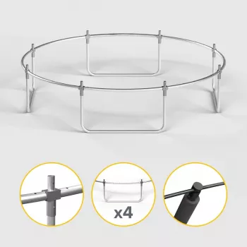 REBEL Active Trampoline PRO 8ft/244cm mit Sicherheitsnetz und Leiter