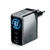 EVERACTIVE SC-670Q GaN 67W USB-C Ladegerät mit 2x USB-C und 1x USB-A, Quick Charge 4+, PD 3.0, Schwarz