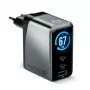 EVERACTIVE SC-670Q GaN 67W USB-C Ladegerät mit 2x USB-C und 1x USB-A, Quick Charge 4+, PD 3.0, Schwarz