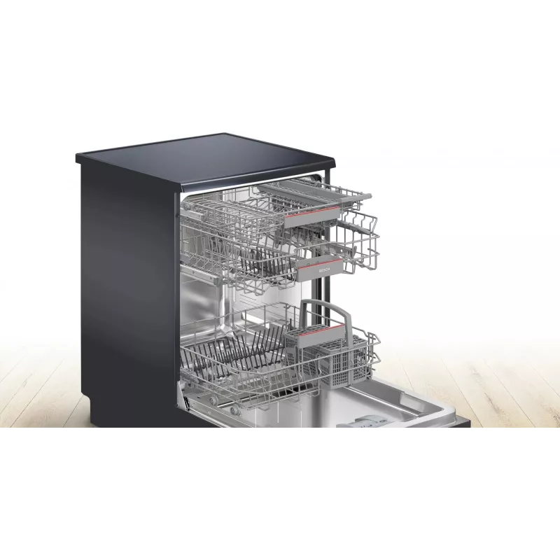 Bosch SMS4ENC06E Freistehender Geschirrspüler, 13 Maßgedecke, 44 dB, Silver Inox