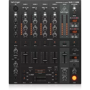 Behringer DJX900USB Professional 5-Kanal DJ-Mixer mit INFINIUM berührungslosem VCA-Crossfader, fortschrittlichen digitalen Effekten und USB/Audio-Interface
