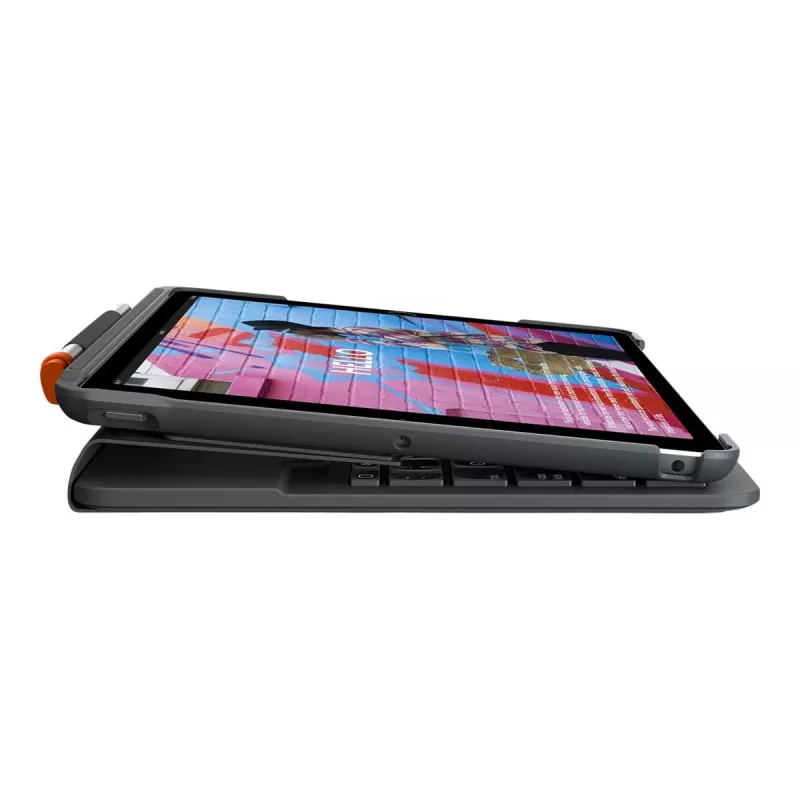 Logitech Slim Folio Tastaturhülle für iPad 10,2 Zoll (7., 8., 9. Generation) - Graphit - QWERTY UK Englisch