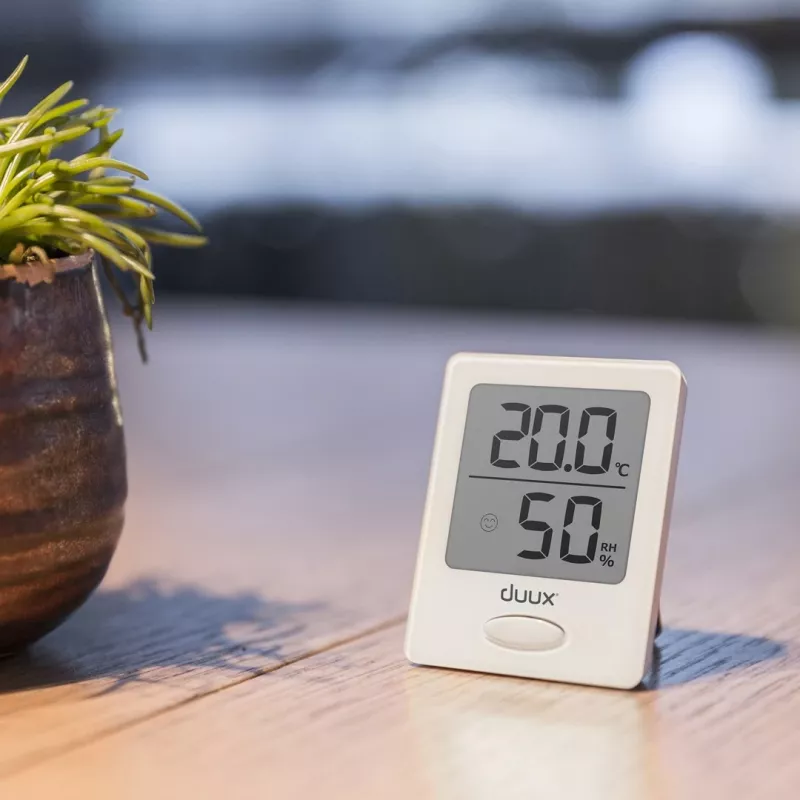 Duux Sense Hygrometer + Thermometer Weiß LCD-Display