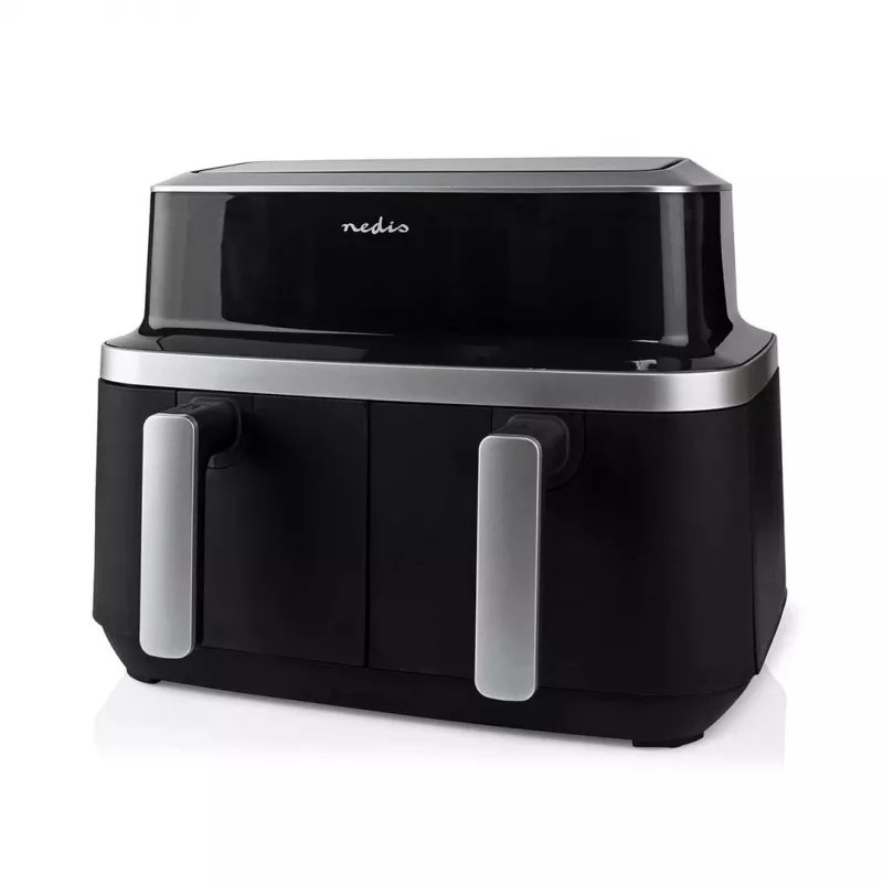 Nedis KAAF320BK Heißluftfritteuse Dual Basket 8,4 L 2600 W Digital-Touchscreen Schwarz